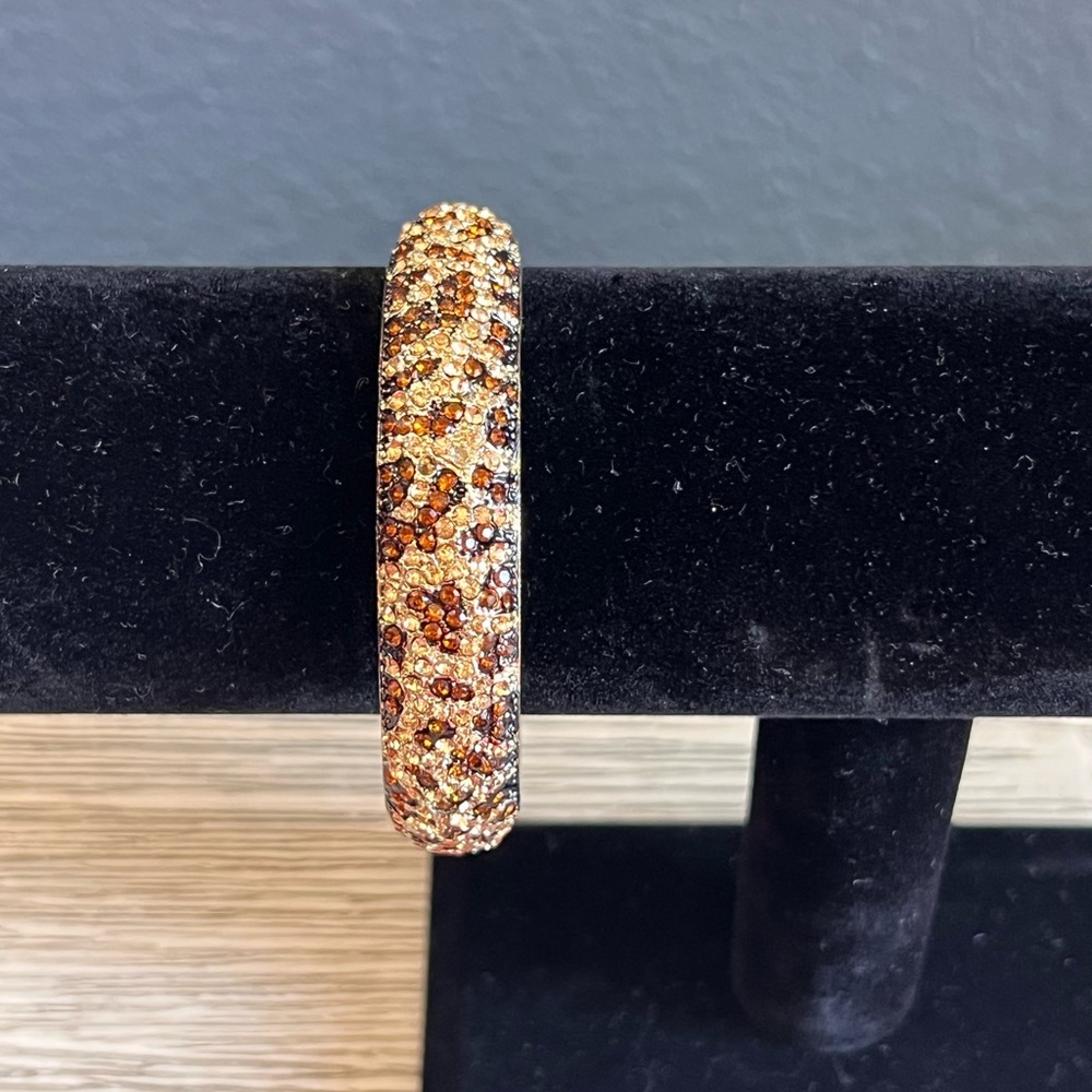 Gold and Brown Glitter Bangle Bracelet